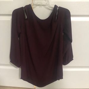 Ann Taylor peek a boo shoulder blouse